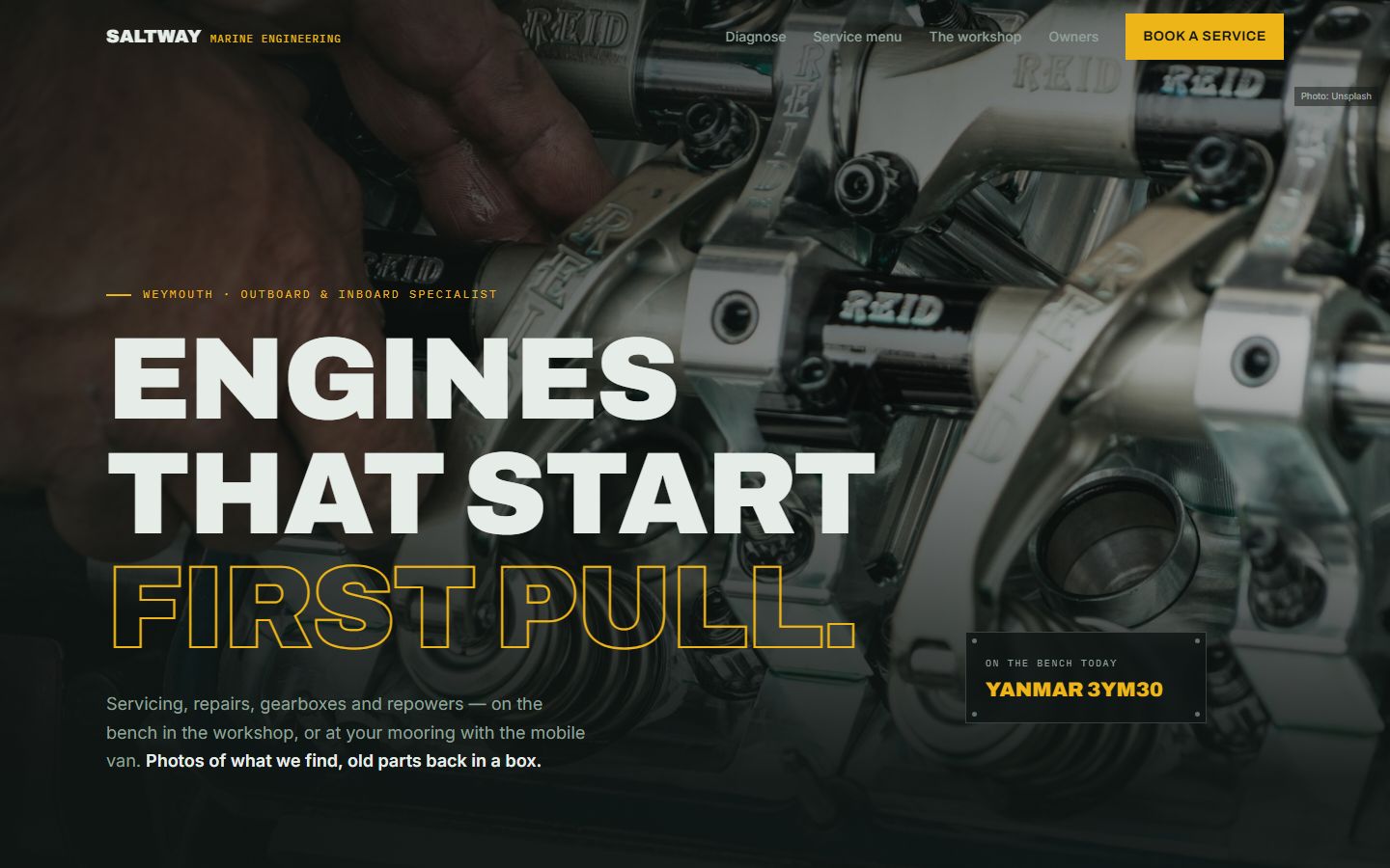 Saltway Marine Engineering website demo built by Kerb Studio