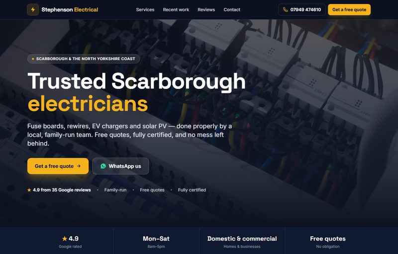 Stephenson Electrical website