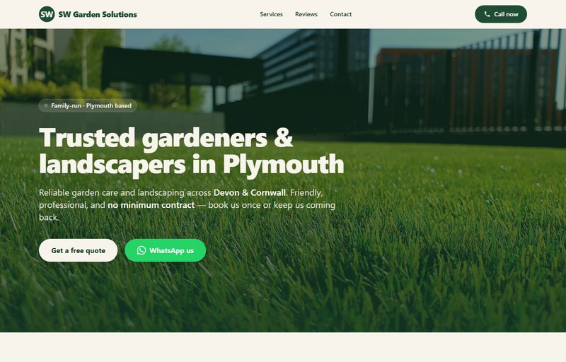SW Garden Solutions website
